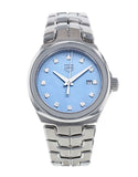 Tag Heuer Link Quartz Diamonds Blue Mother of Pearl Dial Silver Steel Strap Watch for Women - WBC1313.BA0600