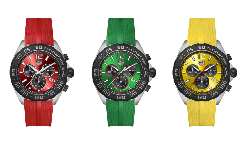 Tag Heuer Formula 1 Chronograph 41mm Yellow Dial Yellow Rubber Strap Watch for Men - CAZ101AM.FT8054