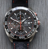 Tag Heuer Formula 1 Mario Kart Chronograph Black Dial Black Leather Strap Watch for Men - CAZ201E.FC6517