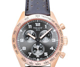 Tissot T Sport PRS 516 Chronograph Grey Dial Grey Leather Strap Watch for Men - T131.617.36.082.00