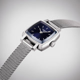 Tissot Lovely Square Blue Dial Silver Mesh Bracelet Watch For Women - T058.109.11.041.00
