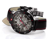 Tissot T Sport PRS 200 Chronograph Grey Dial Black Leather Strap Watch For Men - T067.417.26.051.00