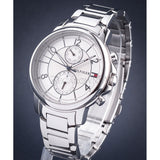 Tommy Hilfiger Claudia White Dial Silver Steel Strap Watch for Women - 1781819
