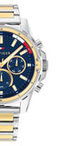 Tommy Hilfiger Mason Chronograph Blue Dial Two Tone Steel Strap Watch For Men - 1791937