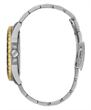 Guess Odyssey Black Dial Two Tone Steel Strap Watch For Men - W1107G6