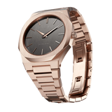 D1 Milano Ultra Thin Grey Dial Gold Steel Strap Watch for Men - D1-UTBJ08