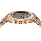 D1 Milano Ultra Thin Grey Dial Gold Steel Strap Watch for Men - D1-UTBJ08