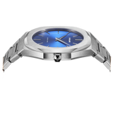 D1 Milano Ultra Thin Blue Dial Silver Steel Strap Watch for Men - D1-UTBJ09