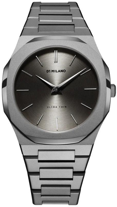 D1 Milano Ultra Thin Anthracite Gray Dial Gray Steel Strap Watch for Men - D1-UTBJ22