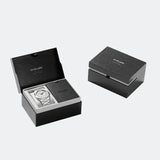 D1 Milano Ultra Thin Linen White Dial Silver Steel Strap Watch for Unisex - D1-UTBJ23