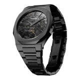 D1 Milano Ultra Thin Two Tone Black Steel Strap Watch for Men - D1-UTBJ31