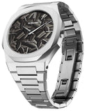 D1 Milano Ultra Thin Ashfield Black Dial Silver Steel Strap Watch for Men - D1-UTBJ32