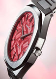D1 Milano Ultra Thin Barn Red Dial Silver Steel Strap Watch for Men - D1-UTBJ33