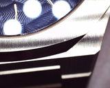 D1 Milano Ultra Thin Olympic Blue Dial Silver Steel Strap Watch for Men - D1-UTBJ35