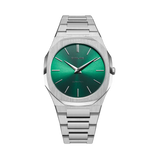 D1 Milano Ultra Thin Green Dial Silver Steel Strap Watch for Men - D1-UTBJ37