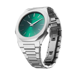 D1 Milano Ultra Thin Green Dial Silver Steel Strap Watch for Men - D1-UTBJ37