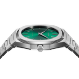 D1 Milano Ultra Thin Green Dial Silver Steel Strap Watch for Men - D1-UTBJ37