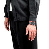 D1 Milano Ultra Thin Re-Gun Black Dial Gray Steel Strap Watch for Men - D1-UTBJ41