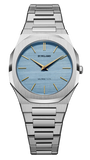 D1 Milano Ultra Thin Blue Dial Silver Steel Strap Watch for Women - D1-UTBL17