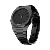 D1 Milano Ultra Thin Shadow Black Dial Black Steel Strap Watch for Men - D1-UTBJSH