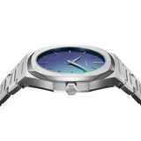 D1 Milano Ultra Thin Chromo Purple Sync Dial Silver Steel Strap Watch for Women - D1-UTBJ43
