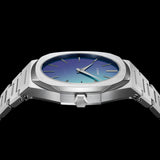 D1 Milano Ultra Thin Chromo Purple Sync Dial Silver Steel Strap Watch for Women - D1-UTBJ43
