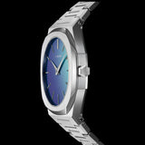 D1 Milano Ultra Thin Chromo Purple Sync Dial Silver Steel Strap Watch for Women - D1-UTBJ43