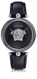 Versace Palazzo Empire Black Dial Black Leather Strap Watch for Women - VCO060017