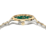 Versace Hellenyium Quartz Green Dial Two Tone Steel Strap Watch For Men - VEVI00620