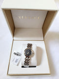Versace V-Flare Quartz Black Dial Silver Steel Strap Watch for Women - VEBN00618