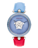 Versace Palazzo Empire Blue Dial Blue & Red Leather Strap Watch for Women - VCO070017