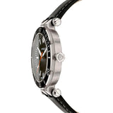 Versace Greca Sport Quartz Black Dial Black Leather Strap Watch For Men - VEZ300221