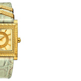 Versace DV-25 Gold Dial Off White Leather Strap Watch for Women - VQF030015