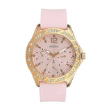 Guess Sparkling Diamonds Pink Dial Pink Rubber Strap Watch for Women - W0032L9