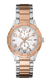 Guess Siren White Dial Two Tone Steel Strap Watch for Women - W0442L4