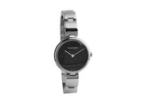 Calvin Klein Wavy Black Dial Silver Steel Strap Watch for Women - K9U23141