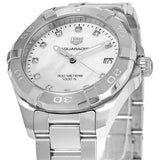 Tag Heuer Aquaracer Diamonds White Mother of Pearl Dial Silver Steel Strap Watch for Women - WBD1314.BA0740