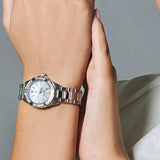 Tag Heuer Aquaracer Diamonds Mother of Pearl White Dial Silver Steel Strap Watch for Women - WBD1413.BA0741