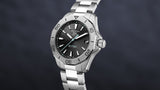 Tag Heuer Aquaracer Professional 200 Solargraph Quartz Black Dial Silver Steel Strap Watch for Men - WBP1114.BA0000