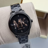 Michael Kors Runway Quartz Black Dial Black Steel Strap Watch For Women - MK6683