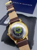 Tommy Hilfiger Hunter Green Dial Brown Leather Strap Watch for Men - 1791607
