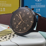 Fossil Retro Pilot Chronograph Brown Dial Brown Leather Strap Watch for Men - FS5833