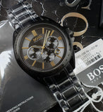 Hugo Boss Driver Black Dial Black Steel Strap Watch for Men - 1513277