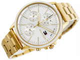 Tommy Hilfiger Carly White Dial Gold Steel Strap Watch for Women - 1781786
