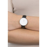 Daniel Wellington Classic Petite Reading White Dial Black Leather Strap Watch For Women - DW00100185