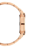 Daniel Wellington Iconic Link Black Dial Rose Gold Steel Strap Watch for Women - DW00100212