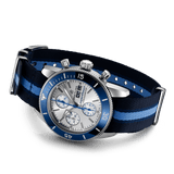 Breitling Superocean Heritage Chronograph 44 Ocean Conservancy Silver Dial Two Tone NATO Strap Watch for Men - A133131A1G1W1