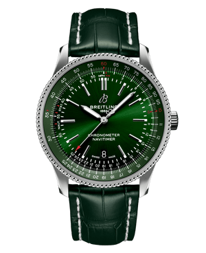 Breitling Navitimer Automatic 41mm Green Dial Green Leather Strap Watch for Men - A17326361L1P1