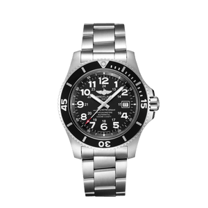 Breitling Superocean II 44mm Black Dial Black Steel Strap Watch for Men - A17392D71B1A1