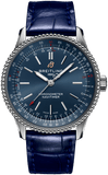 Breitling Navitimer Automatic 35 Blue Dial Blue Leather Strap Watch for Men - A17395161C1P1